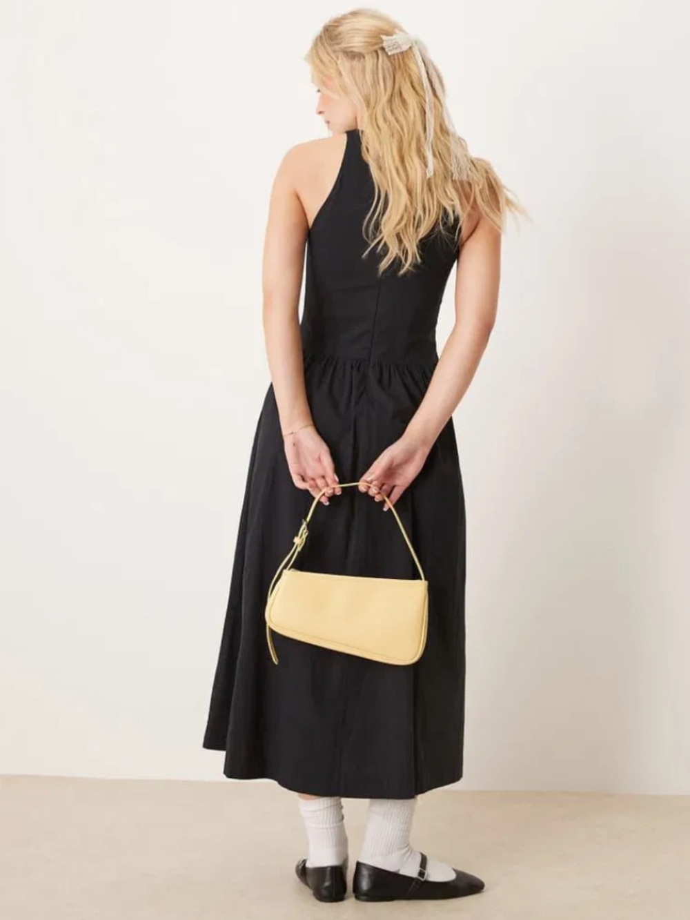 NWT abercrombie high neck drop waist midi dress - Picture 3 of 9